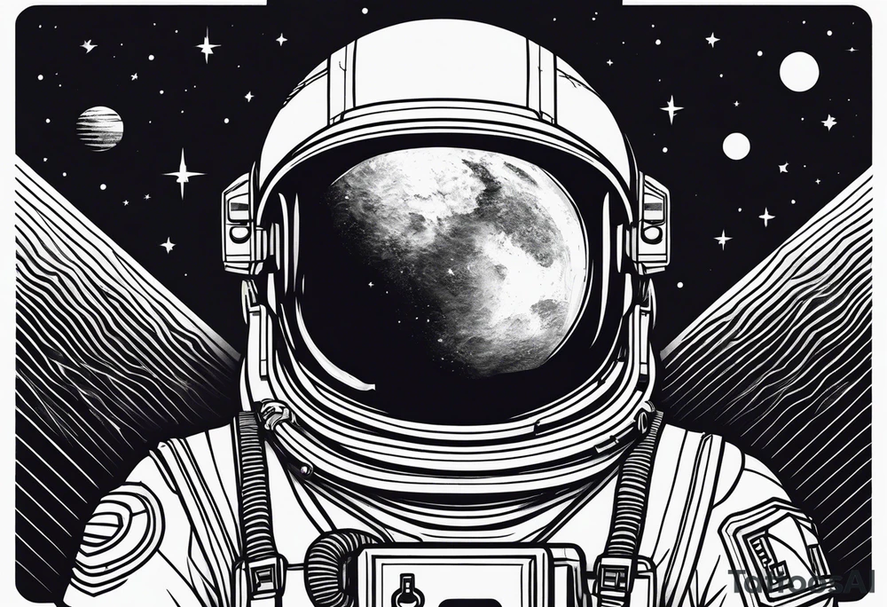 astronaut, minimalist, simple tattoo idea