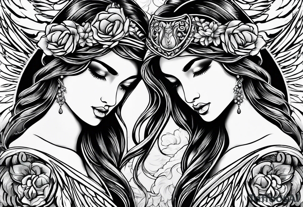 2 guardian angels tattoo idea