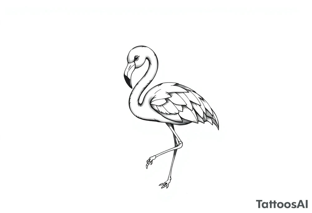 cute flamingo tattoo idea