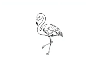 cute flamingo tattoo idea