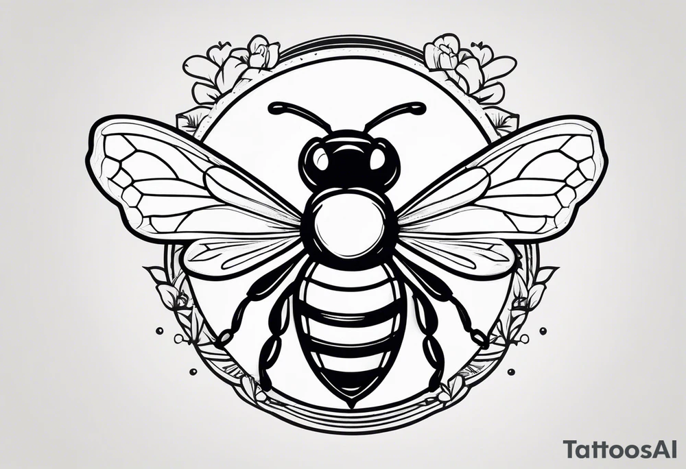 A bee symbolizing facing fears and best friendship with the letter b next to it tattoo idea