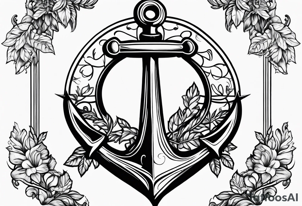 anchor with vines tattoo idea