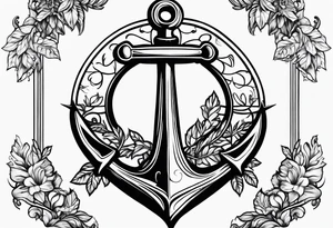 anchor with vines tattoo idea