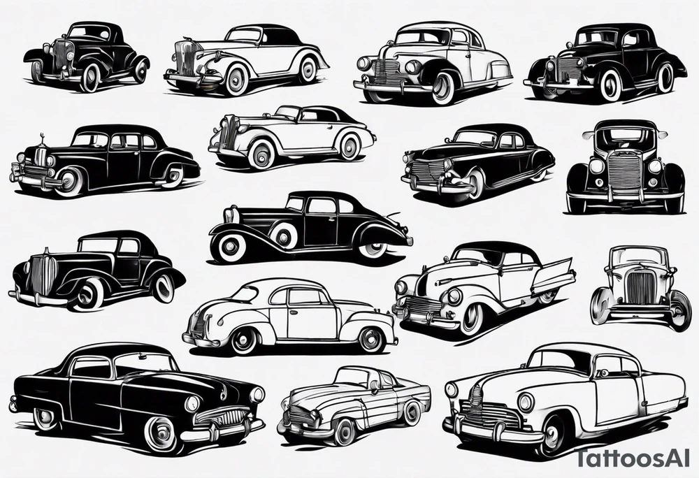 Old vintage classic car tattoo idea