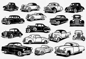 Old vintage classic car tattoo idea