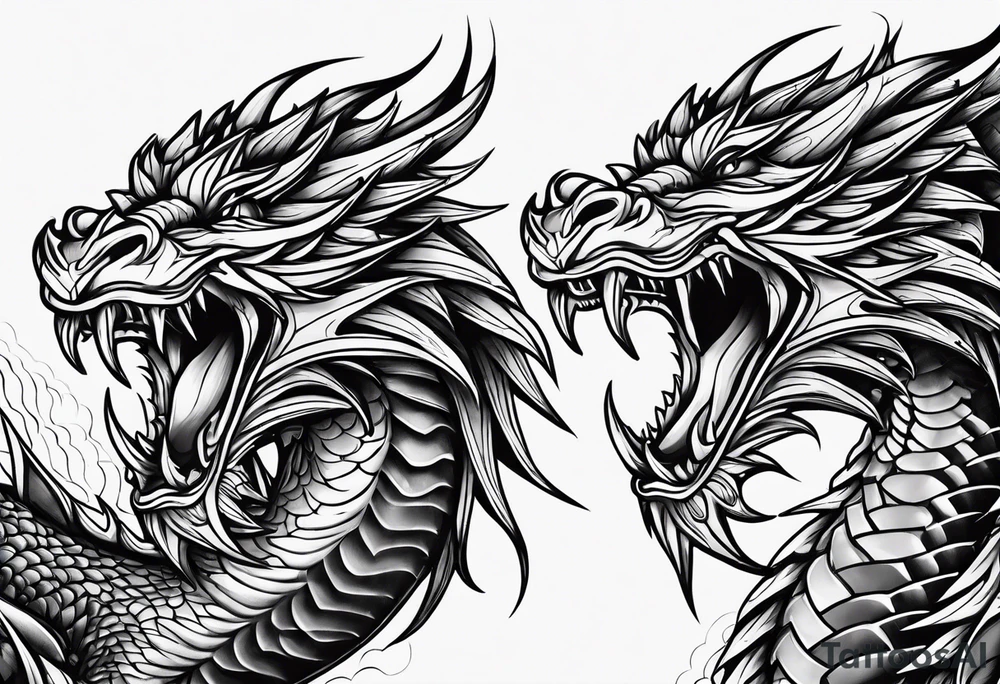 roaring dragons tattoo idea