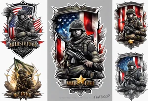 Army soldier memorial tattoo idea