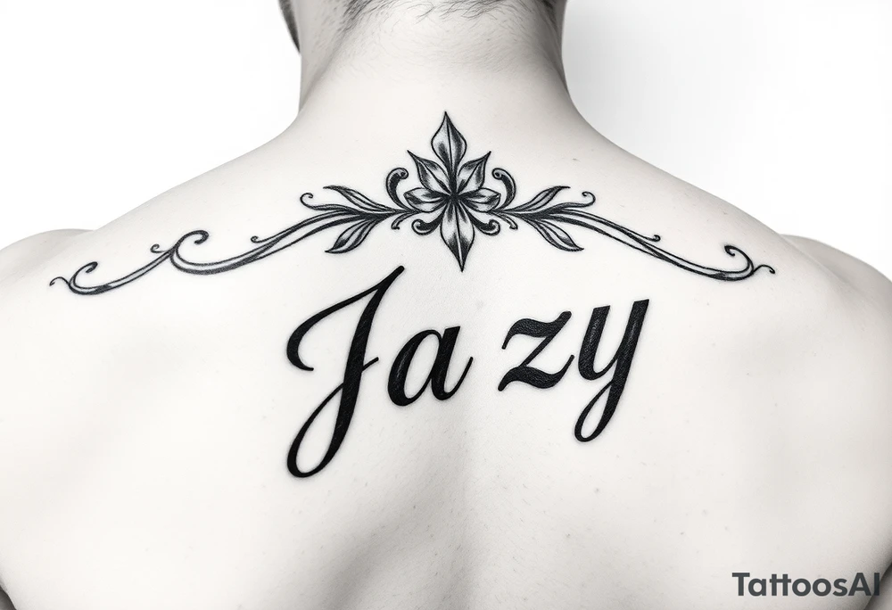Remembrance of a deceased best friend with the name Jazy incorporated tattoo idea