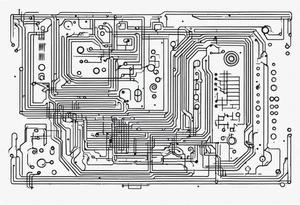 geometric circuit board lines tattoo idea