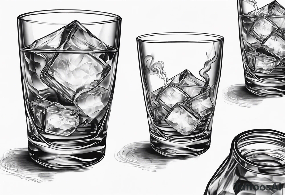 whiskey glass and a cigarette smoke tattoo idea