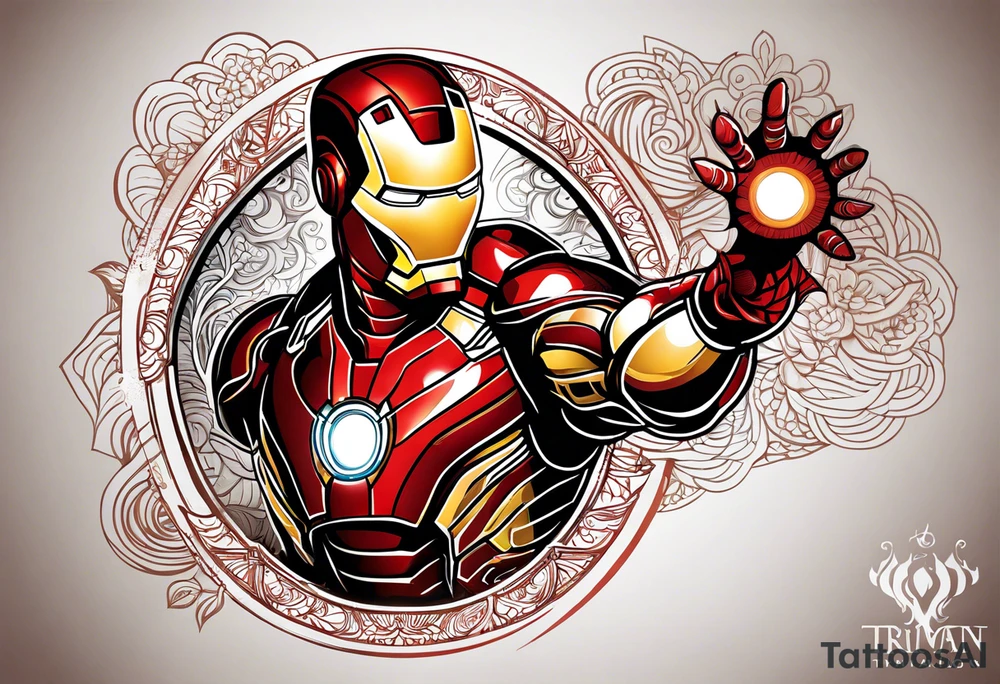 Iron man triathalon logo on a calf tattoo idea