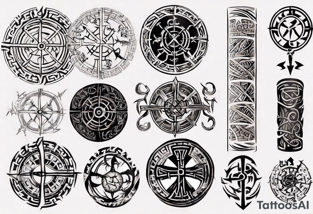 Viking Vegvísir sleeve tattoo idea
