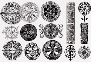 Viking Vegvísir sleeve tattoo idea