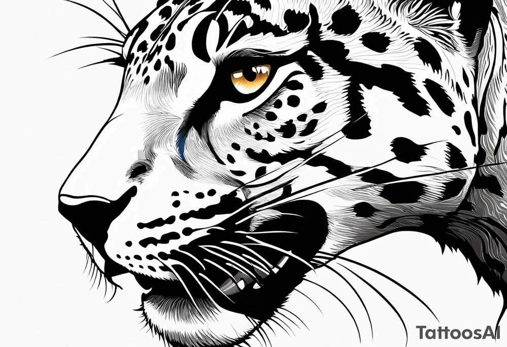 patch writhing jaguar, top side view, running, full jaguar body tattoo idea
