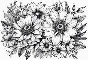 California native wild flowers tattoo idea