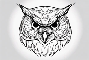 create one line tattoo of a owl head. the line has to start at the buttom and be finished at the top. Has to be really simple and be one-line that is connected tattoo idea