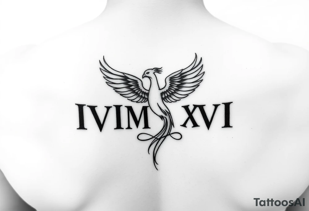 IVIMMXVI with small phoenix for wrist tattoo idea