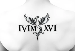IVIMMXVI with small phoenix for wrist tattoo idea