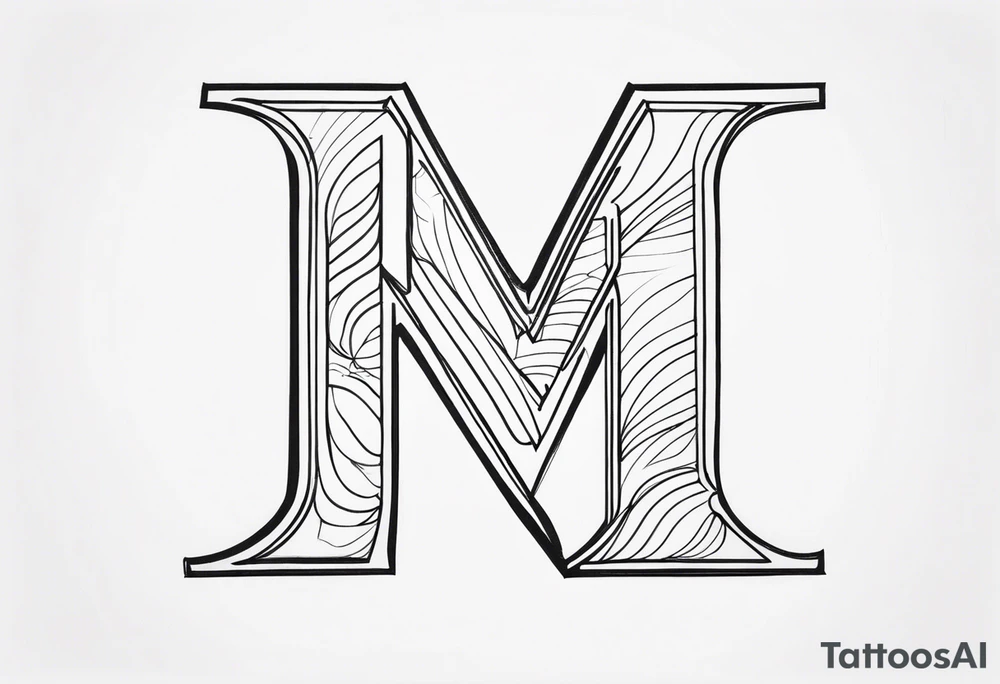 letters “ E S C M” fine line design tattoo idea
