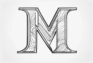 letters “ E S C M” fine line design tattoo idea