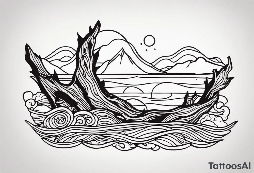 piece of driftwood tattoo idea