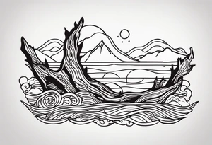 piece of driftwood tattoo idea