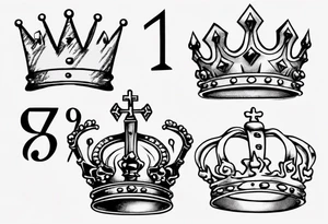 1997 with crown over one of the numbers tattoo idea