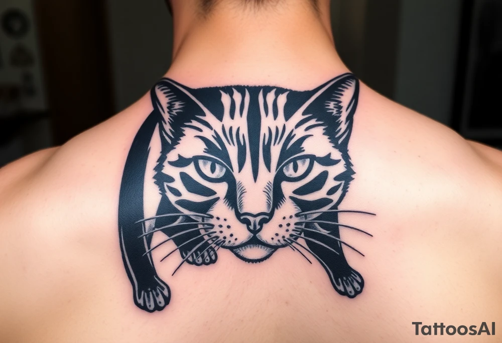 black cat tattoo idea