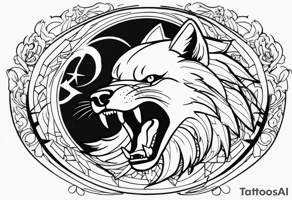 Angry wold tattoo idea