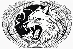 Angry wold tattoo idea
