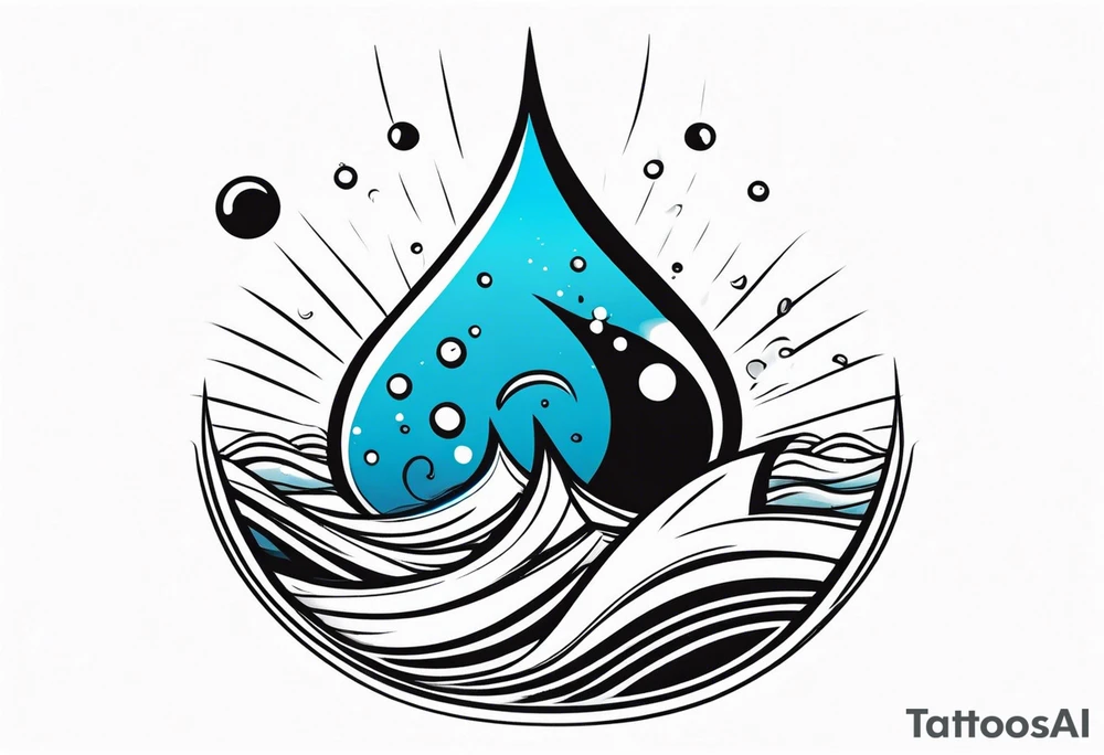 water drop falling into ocean tattoo idea