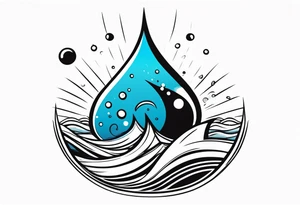 water drop falling into ocean tattoo idea