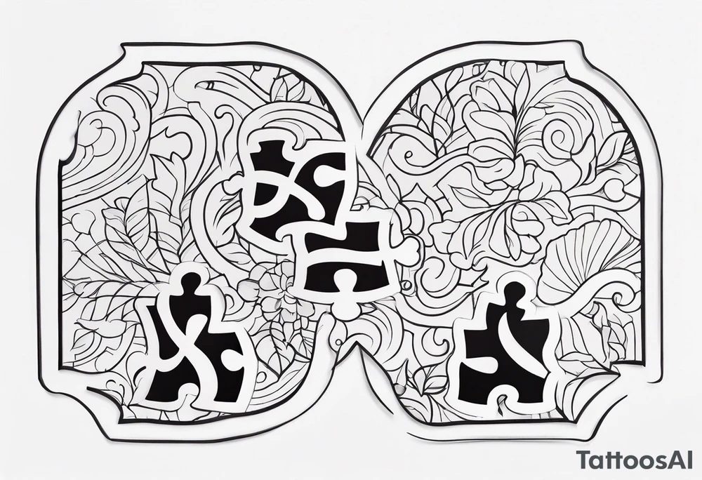 2 Puzzle pieces tattoo idea