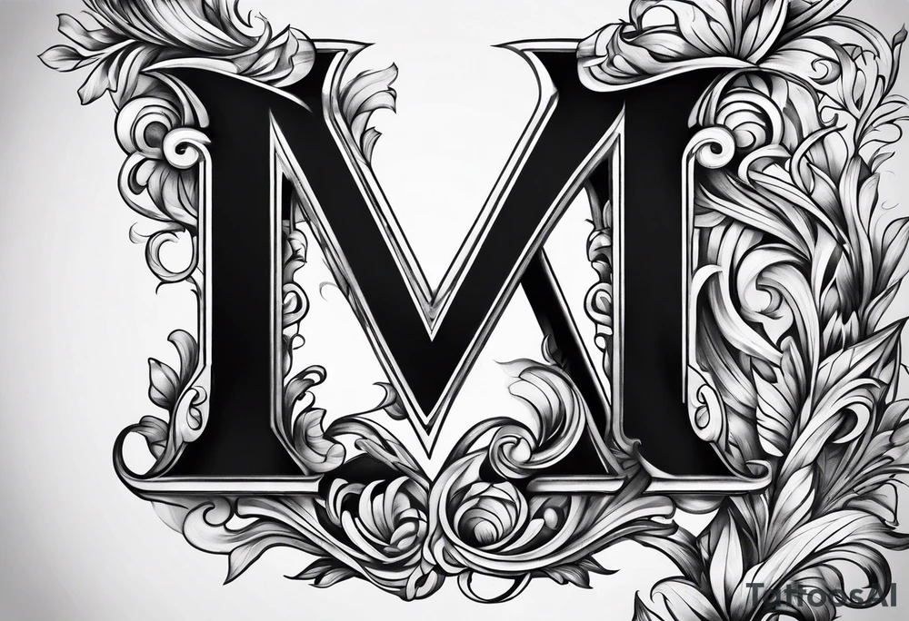 Intertwined letter M letter S tattoo idea