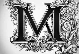 Intertwined letter M letter S tattoo idea