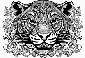 aztec black jaguar with snake tattoo idea