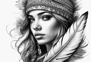 Girl with feather tattoo idea