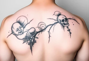 Tattoo of life (birth then childhood trauma an abuse self harm then drugs then sibling committed suicide an then sobriety then death by suicide tattoo idea