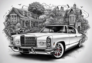 Rich life, car meets, all mixed together tattoo idea