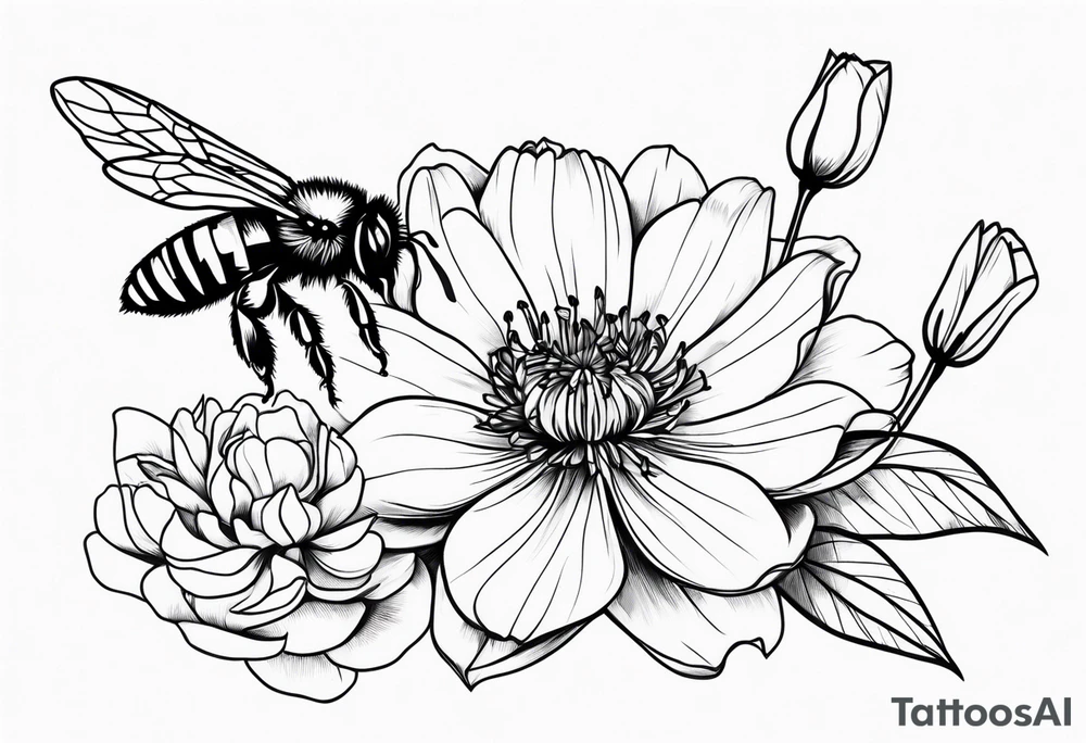 Lily rose with rose bud honey bee peony arm cuff tattoo idea Lily rose with rose bud honey bee peony arm cuff tattoo idea