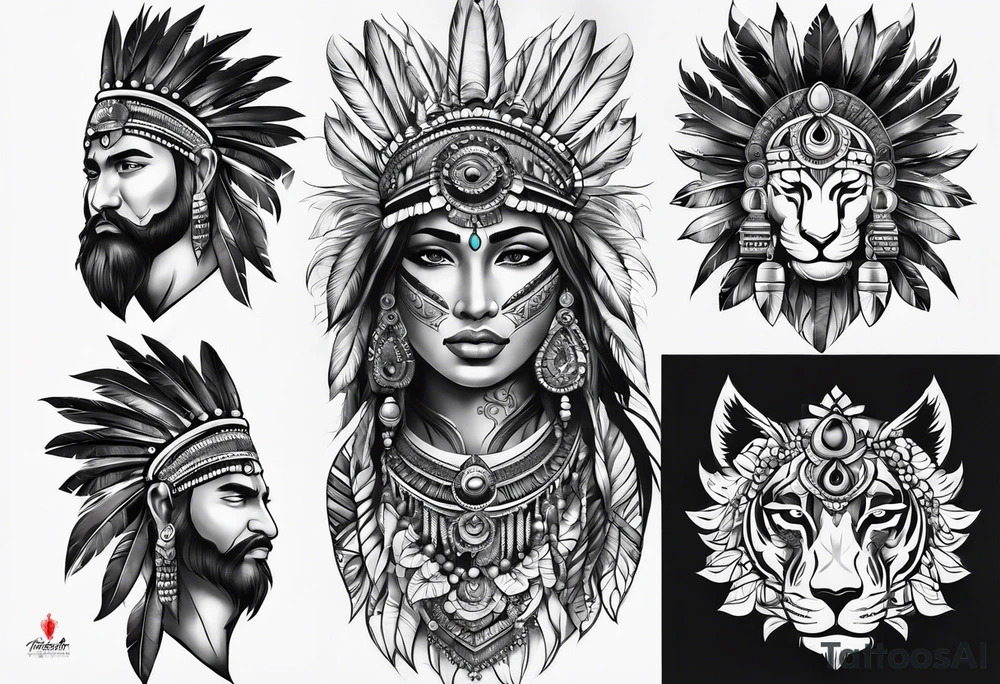 Tiano indian art work tattoo idea