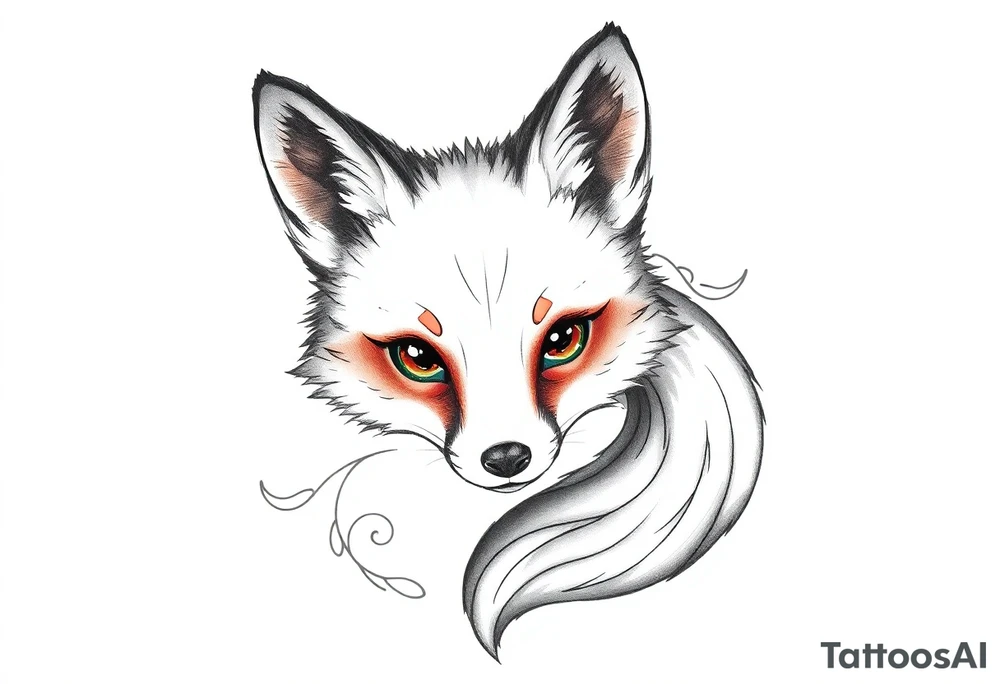 cute innocent fox tattoo idea