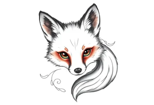 cute innocent fox tattoo idea