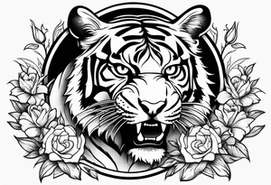 Boxing tiger mom tattoo idea