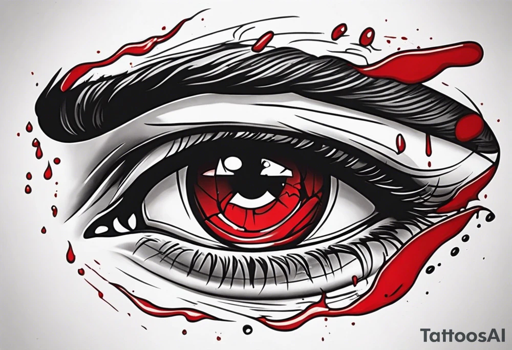 Bloody tear flow from eye sleeve tattoo tattoo idea