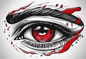 Bloody tear flow from eye sleeve tattoo tattoo idea