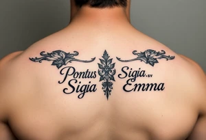 Create a suggestion with the names Pontus, Maja, Sigrid and Emma tattoo idea