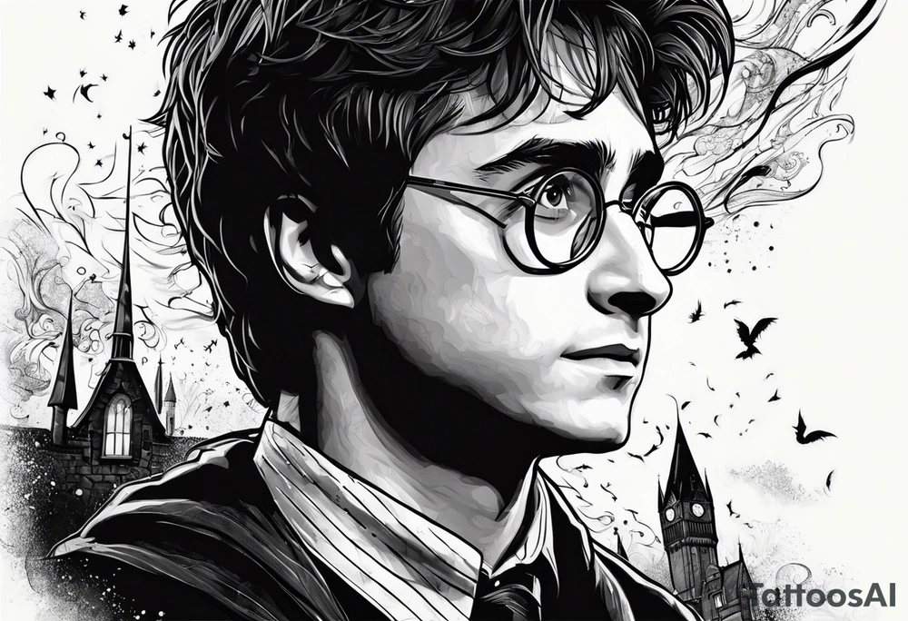 harry potter make it have one thing from every movie tattoo idea