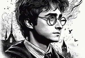 harry potter make it have one thing from every movie tattoo idea