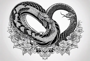 Serpent on Seven number shape tattoo idea
